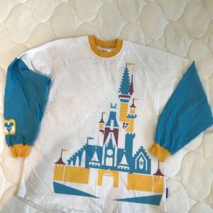 Disney White and Blue Long Sleeve Tee with Castle Design